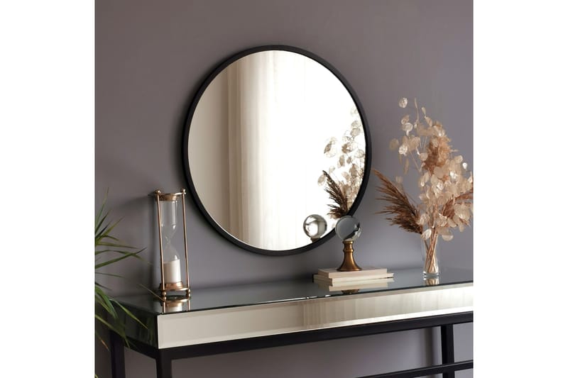 Peili 60x60 cm - Metalli/Musta - Sisustustuotteet - Peili