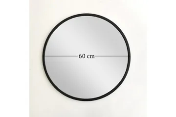 Peili 60x60 cm - Metalli/Musta - Sisustustuotteet - Peili
