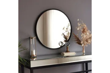 Peili 60x60 cm - Metalli/Musta - Sisustustuotteet - Peili