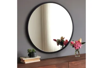 Peili 60x60 cm - Metalli/Musta - Sisustustuotteet - Peili