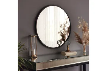 Peili 60x60 cm - Metalli/Musta - Sisustustuotteet - Peili