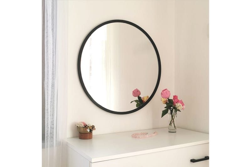 Peili 60x60 cm - Musta - Sisustustuotteet - Peili
