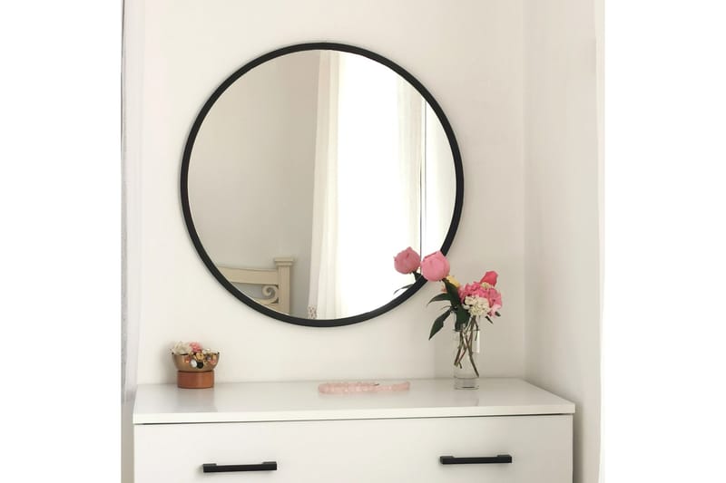 Peili 60x60 cm - Musta - Sisustustuotteet - Peili
