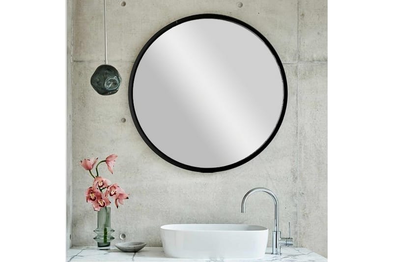 Peili 60x60 cm - Musta - Sisustustuotteet - Peili