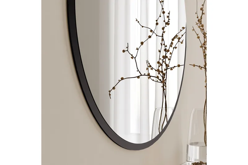 Peili 60x60 cm - Musta - Sisustustuotteet - Peili