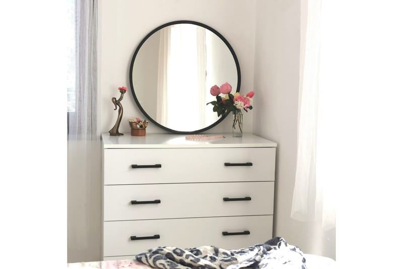 Peili 60x60 cm - Musta - Sisustustuotteet - Peili