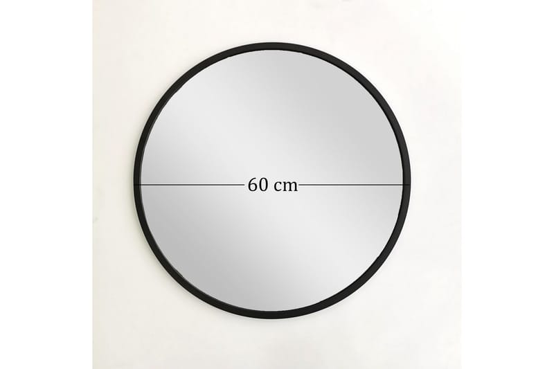 Peili 60x60 cm - Musta - Sisustustuotteet - Peili