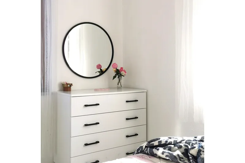 Peili 60x60 cm - Musta - Sisustustuotteet - Peili