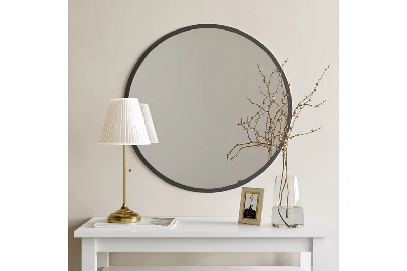 Peili 60x60 cm - Musta - Sisustustuotteet - Peili