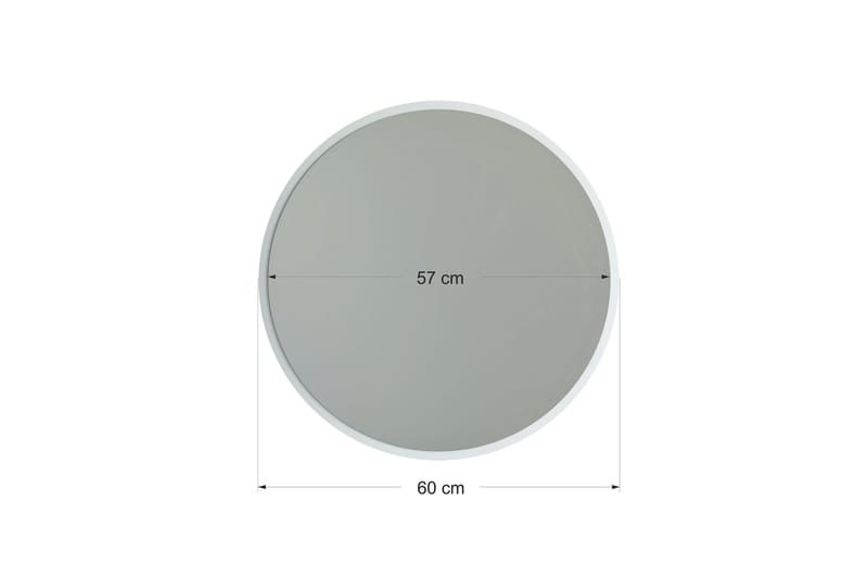 Peili 60x60 cm - Valkoinen - Sisustustuotteet - Peili