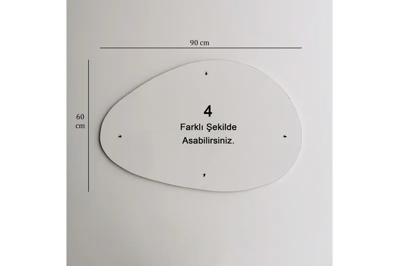 Peili 60x90 cm - Musta - Sisustustuotteet - Peili