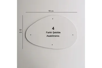 Peili 60x90 cm - Musta - Sisustustuotteet - Peili