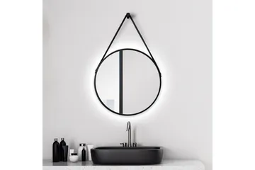 Peili Almunge 50 cm Pyöreä LED-valaistus - Musta - Sisustustuotteet - Peili