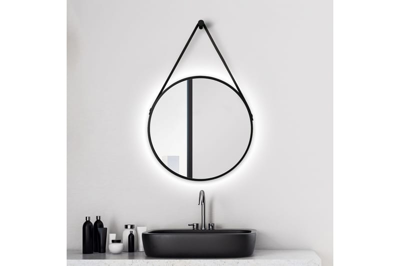Peili Almunge 50 cm Pyöreä LED-valaistus - Musta - Sisustustuotteet - Peili