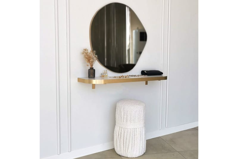 Peili Asson 67 cm Epäsymmetrinen - Kulta - Sisustustuotteet - Peili