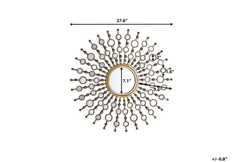 Peili Blois 70 cm - Kulta - Sisustustuotteet - Peili