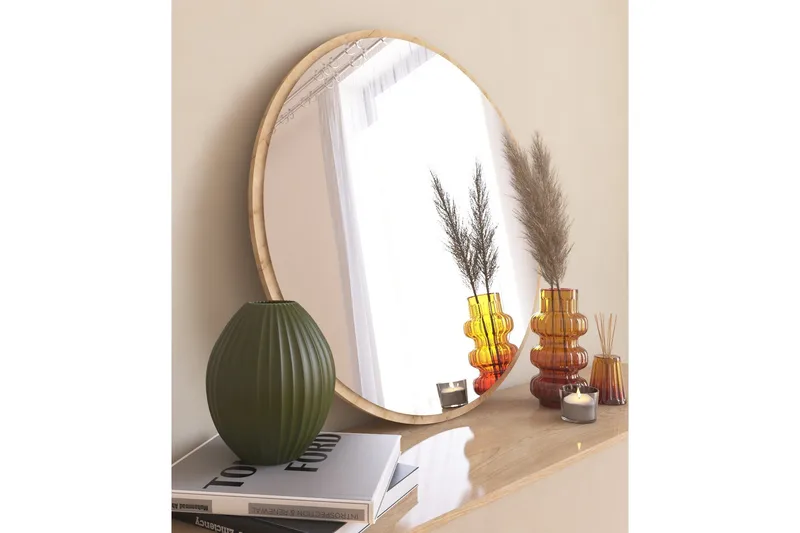 Peili Buhem 60 cm Pyöreä - Puu/Luonnonväri - Sisustustuotteet - Peili