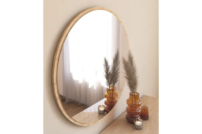 Peili Buhem 60 cm Pyöreä - Puu/Luonnonväri - Sisustustuotteet - Peili