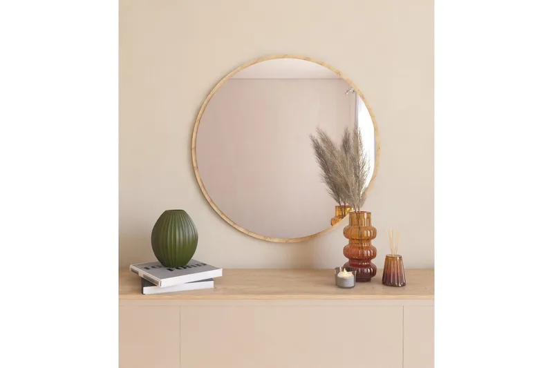Peili Buhem 60 cm Pyöreä - Puu/Luonnonväri - Sisustustuotteet - Peili
