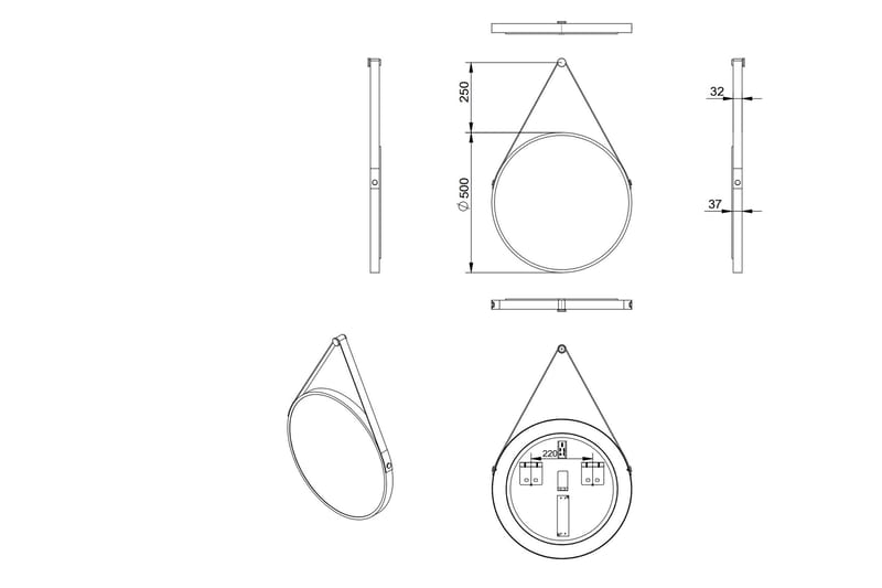 Peili Delaryd 50 cm - Kupari - Sisustustuotteet - Peili