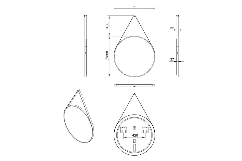 Peili Delaryd 80 cm - Kupari - Sisustustuotteet - Peili