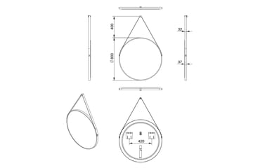 Peili Delaryd 80 cm - Valkoinen - Sisustustuotteet - Peili