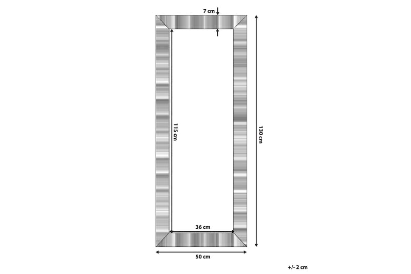 Peili Devvon 50x130 cm - Hopea - Sisustustuotteet - Peili