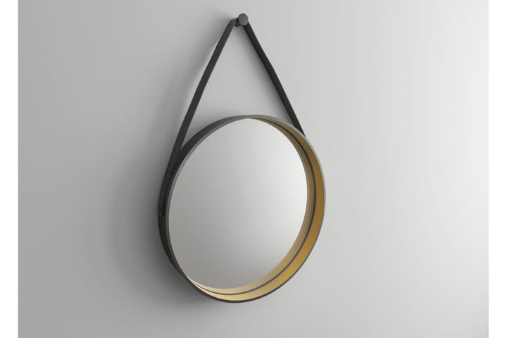 Peili Eskildstorp 55 cm Pyöreä - Musta/Kulta - Peili - Kylpyhuoneen peilit - Kylpyhuonepeili valaistuksella