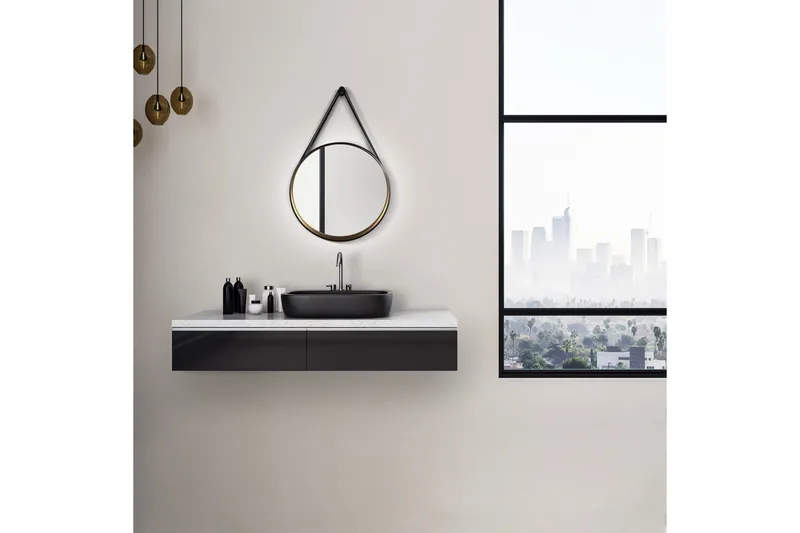 Peili Eskildstorp 55 cm Pyöreä, Musta/Kulta