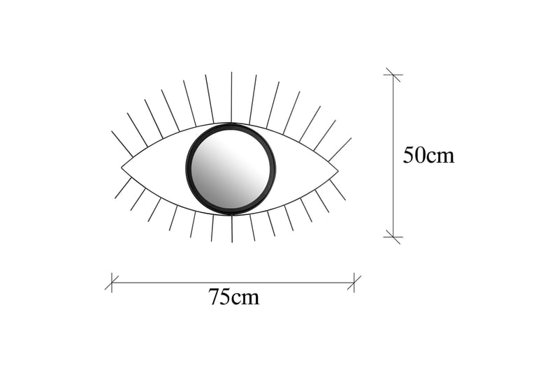 Peili Evil Eye - Musta - Peili - Eteispeili - Seinäpeili