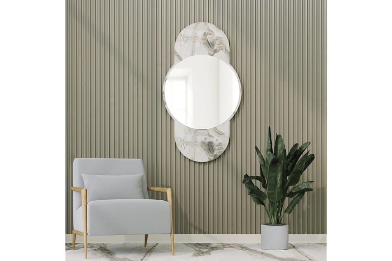 Peili Ewelina Marmori - Valkoinen - Sisustustuotteet - Peili