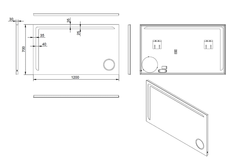 Peili Forsehaga 120x70 cm - Hopea - Sisustustuotteet - Peili