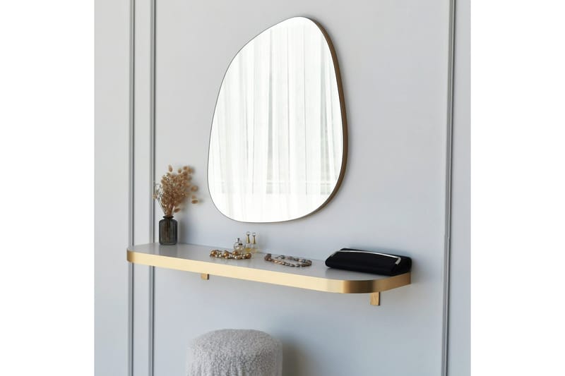 Peili Greevston 58 cm Epäsymmetrinen - Kulta - Sisustustuotteet - Peili