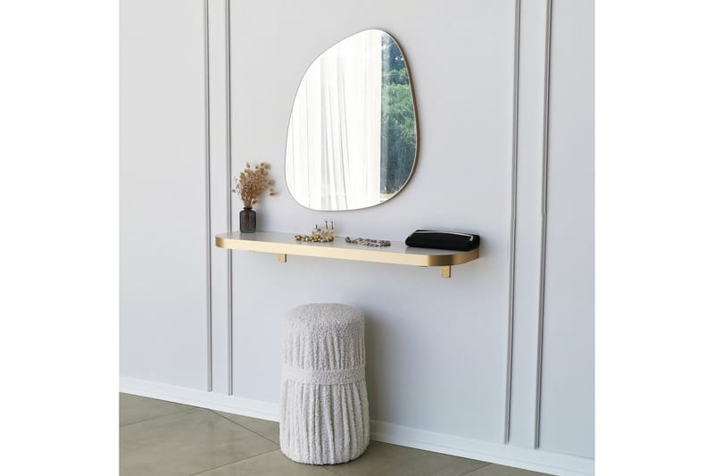 Peili Greevston 58 cm Epäsymmetrinen - Kulta - Sisustustuotteet - Peili
