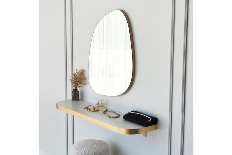 Peili Greevston 58 cm Epäsymmetrinen - Kulta - Sisustustuotteet - Peili