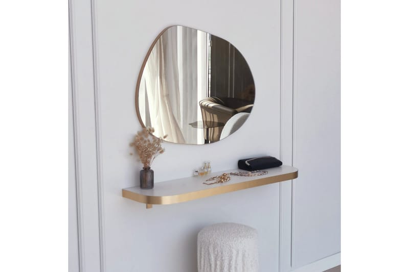 Peili Gustow 75 cm Suorakaide - Kulta - Sisustustuotteet - Peili