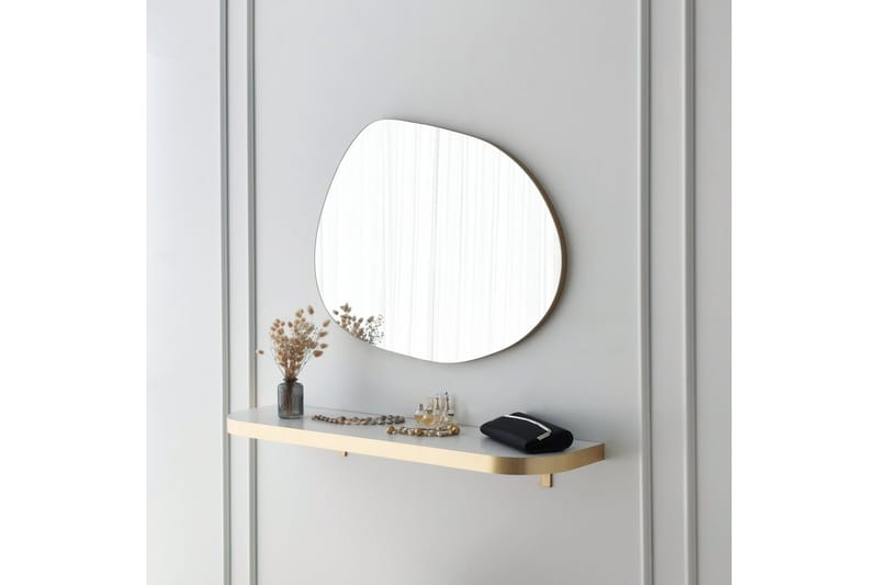Peili Gustow 75 cm Suorakaide - Kulta - Sisustustuotteet - Peili