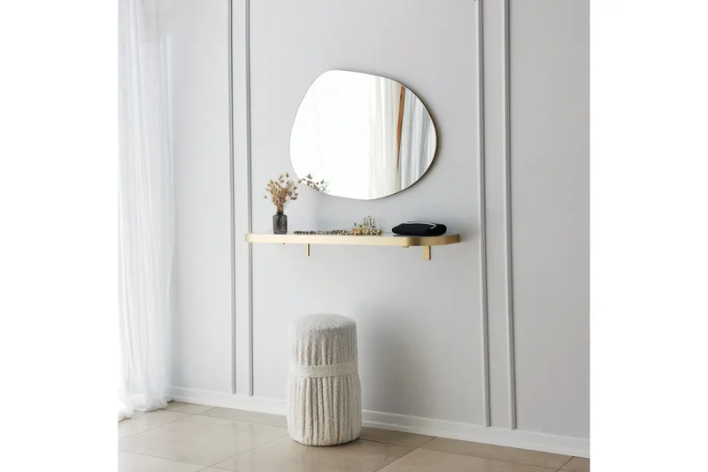 Peili Gustow 75 cm Suorakaide - Kulta - Sisustustuotteet - Peili