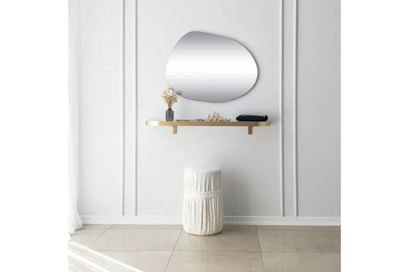 Peili Gustow 75 cm Suorakaide - Kulta - Sisustustuotteet - Peili