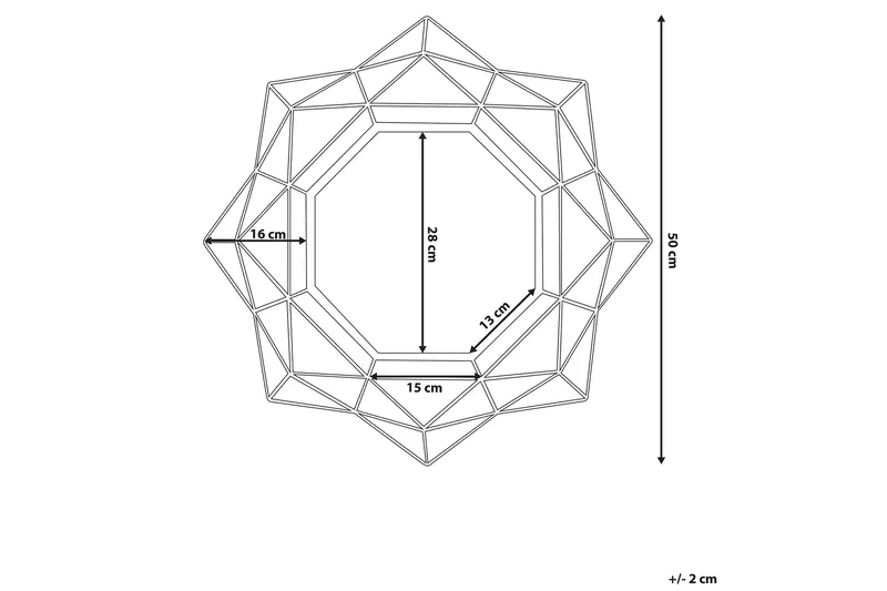 Peili Hillion 50 cm - Kulta - Sisustustuotteet - Peili