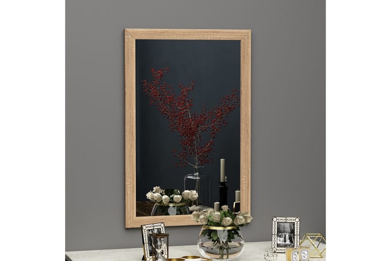 Peili Iuydu 50 cm Suorakaide - Puu/Luonnonväri - Sisustustuotteet - Peili