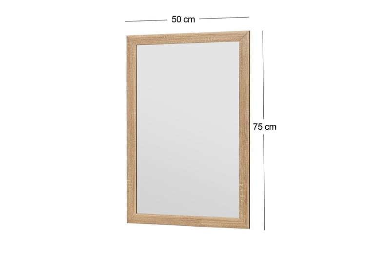 Peili Iuydu 50 cm Suorakaide - Puu/Luonnonväri - Sisustustuotteet - Peili