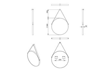 Peili Järnskog 50 cm - Kupari - Sisustustuotteet - Peili