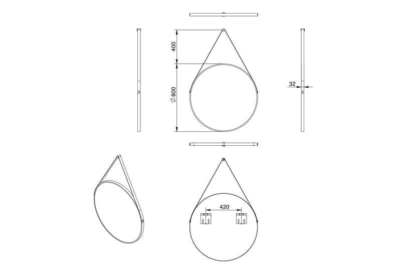 Peili Järnskog 80 cm - Kulta - Sisustustuotteet - Peili