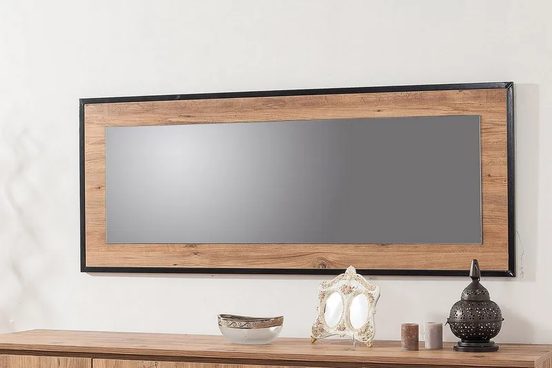 Peili Kerven 60 cm, Puu/Luonnonväri/Musta