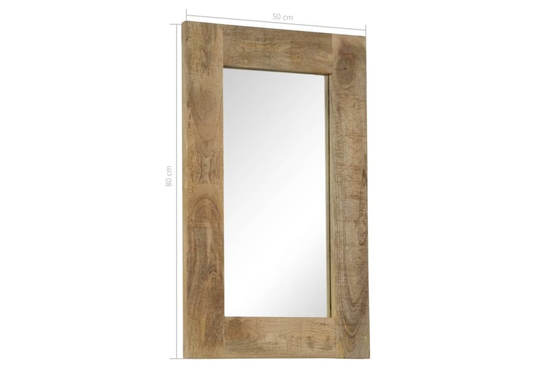 Peili kiinteä mangopuu 50x80 cm - Ruskea - Sisustustuotteet - Peili