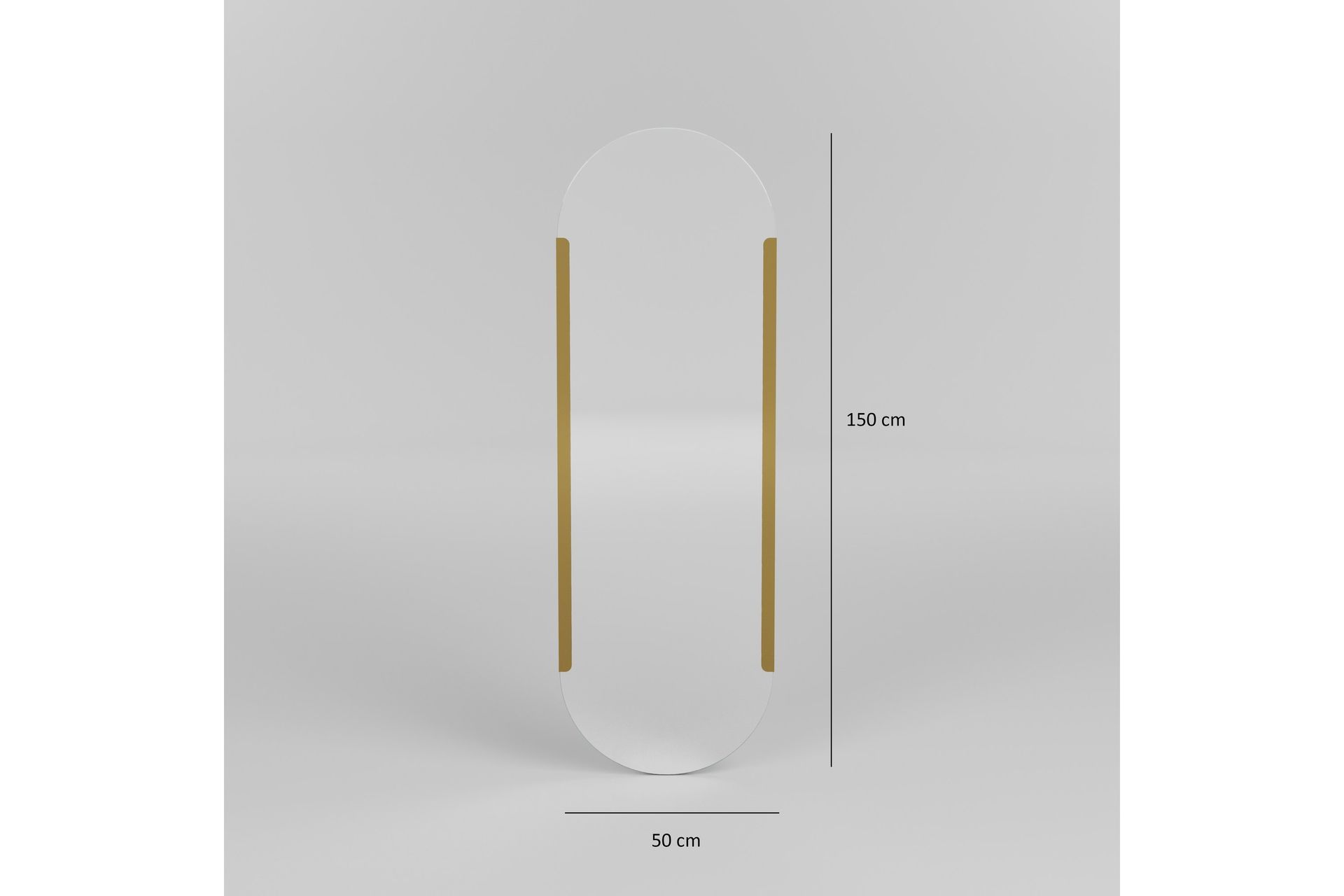Peili Last 50 cm Suorakaide - Kulta - Sisustustuotteet - Peili