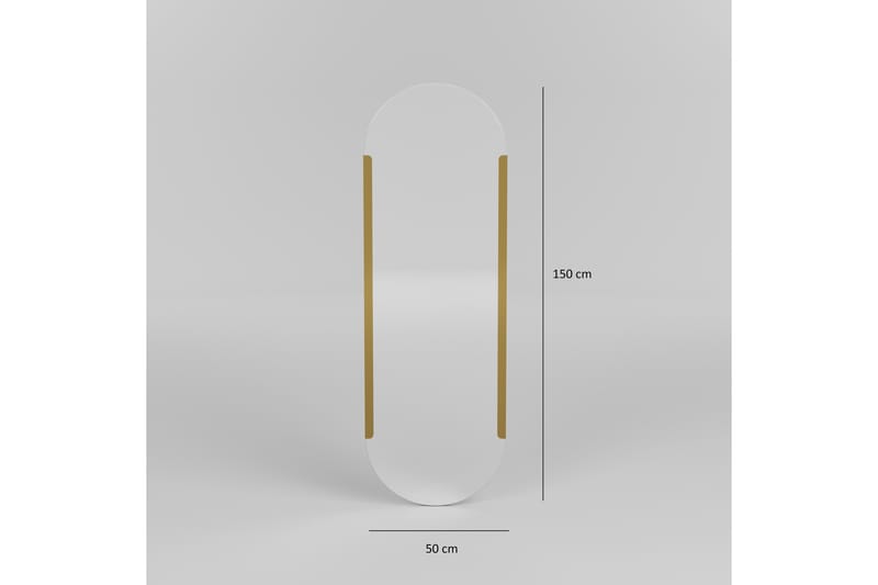 Peili Last 50 cm Suorakaide - Kulta - Sisustustuotteet - Peili