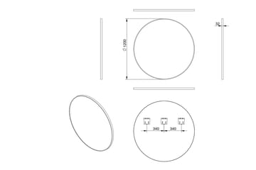 Peili Linka 120 cm - Musta - Sisustustuotteet - Peili