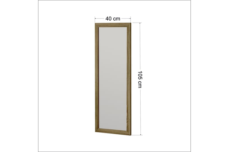 Peili Lipa 40 cm Suorakaide - Puu/Luonnonväri - Sisustustuotteet - Peili